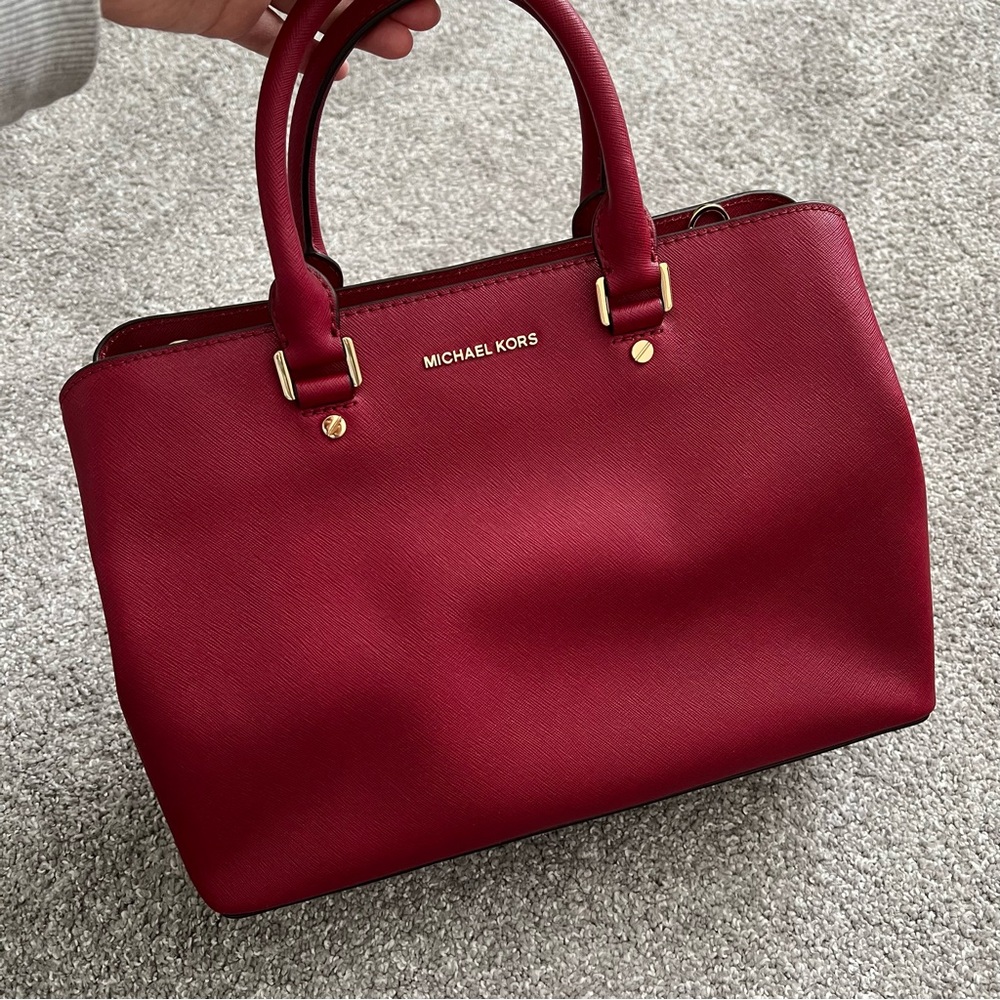 Michael Kors large satchel bag savannah purse NWT